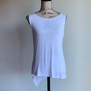 Prana Asymmetrical Hem Sleeveless White Top Size Small
